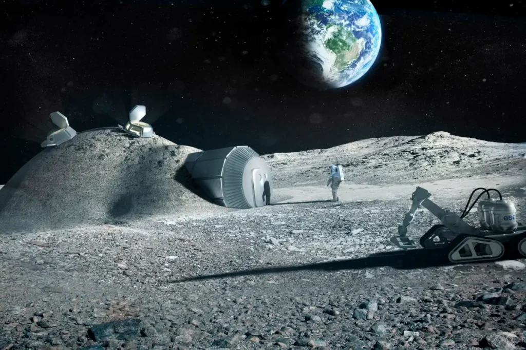 Astronauts are actively experimenting with cement-mixing methods to build a permanent lunar base.